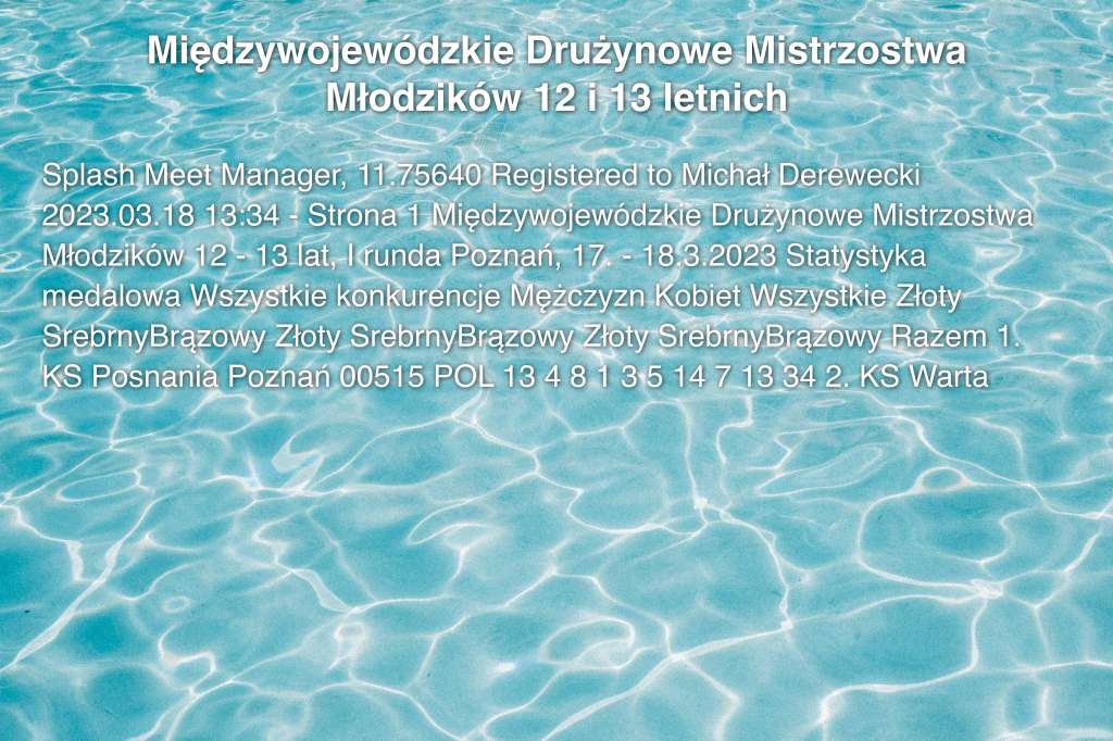 Międzywojewódzkie Drużynowe Mistrzostwa Młodzików 12 i 13 letnich