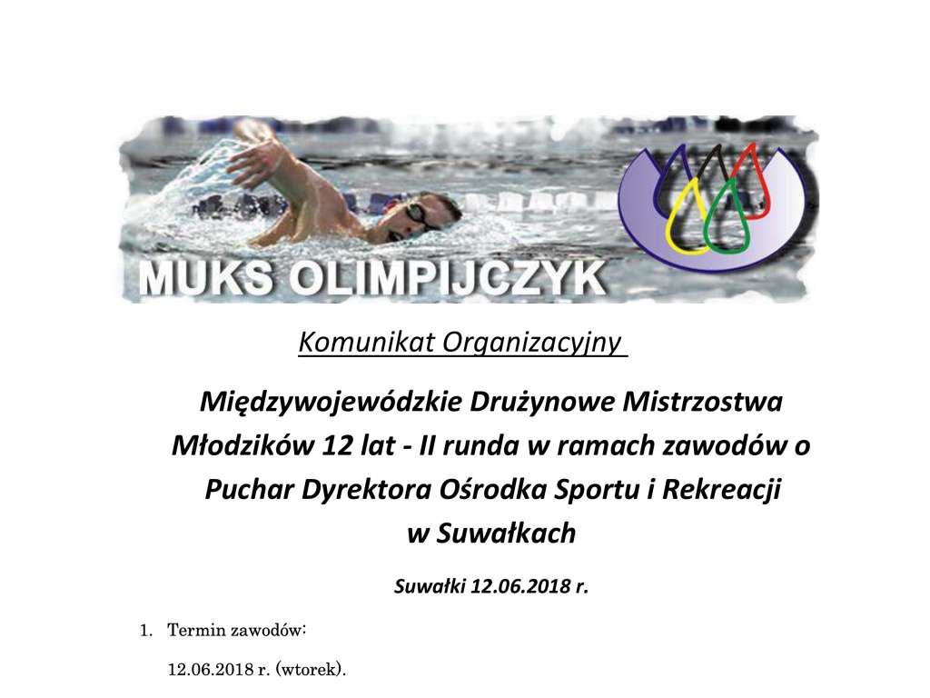 Międzywojewódzkie Drużynowe Mistrzostwa Młodzików 12 lat - II runda