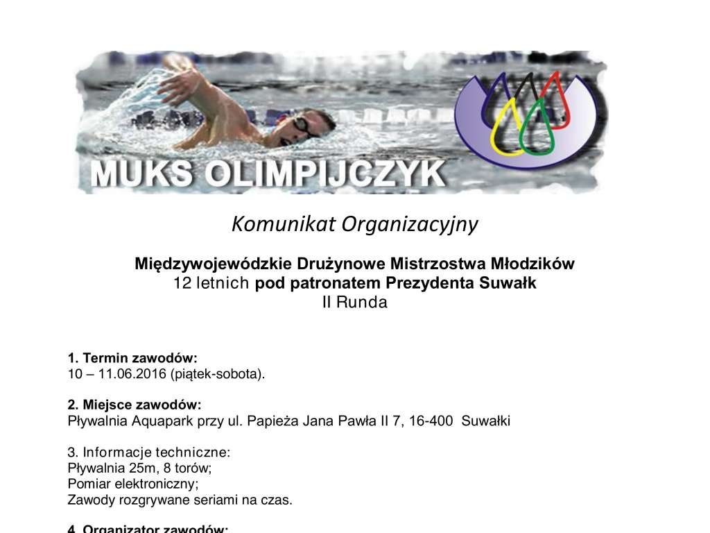 Międzywojewódzkie Drużynowe Mistrzostwa Młodzików 12 lat II Runda