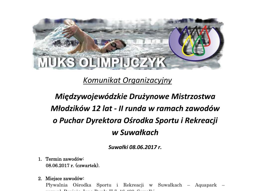 Międzywojewódzkie Drużynowe Mistrzostwa Młodzików 12 lat - II runda