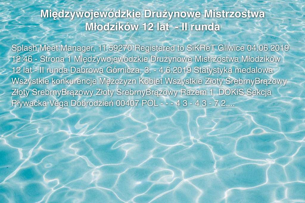 Międzywojewódzkie Drużynowe Mistrzostwa Młodzików 12 lat  - II runda