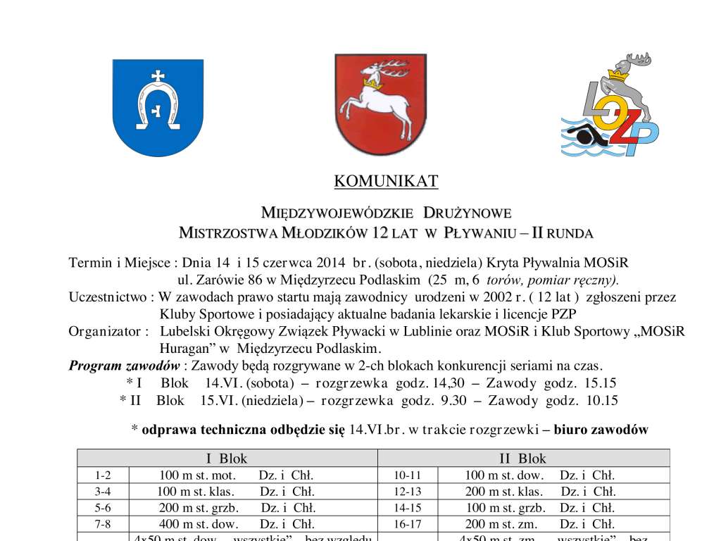 Międzywojewódzkie Drużynowe Mistrzostwa Młodzików 12 letnich - II Runda