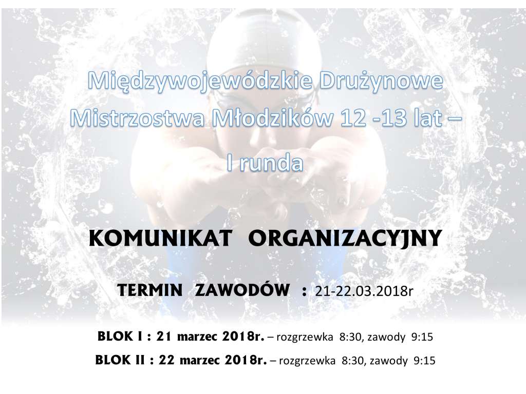 Międzywojewódzkie  Drużynowe Mistrzostwa Młodzików 12,13 lat I runda