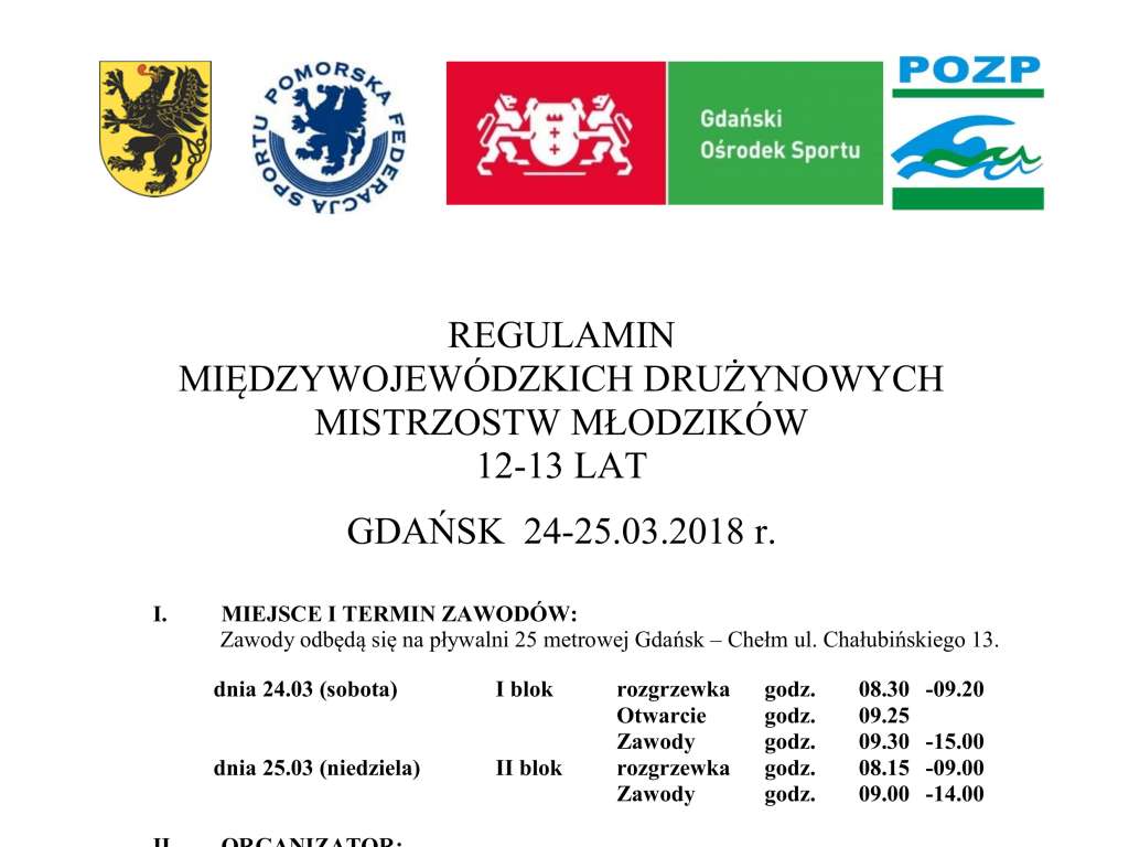 Międzywojewódzkie  Drużynowe Mistrzostwa Młodzików 12,13 lat I runda