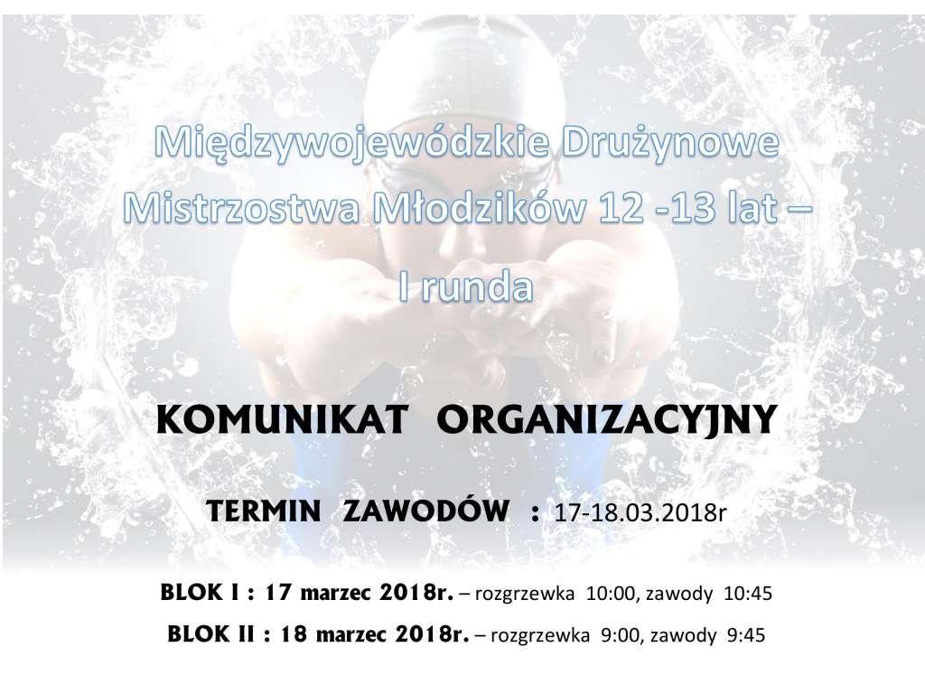 Międzywojewódzkie  Drużynowe Mistrzostwa Młodzików 12,13 lat I runda
