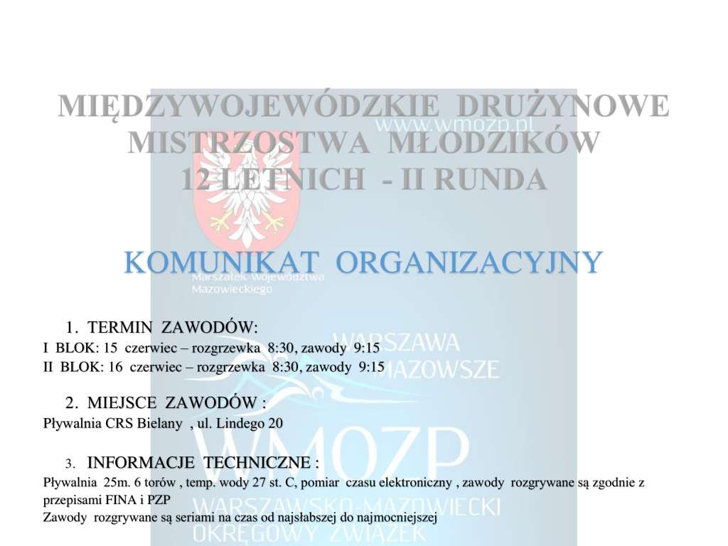 Międzywojewódzkie Drużynowe Mistrzostwa Młodzików 12lat Runda II