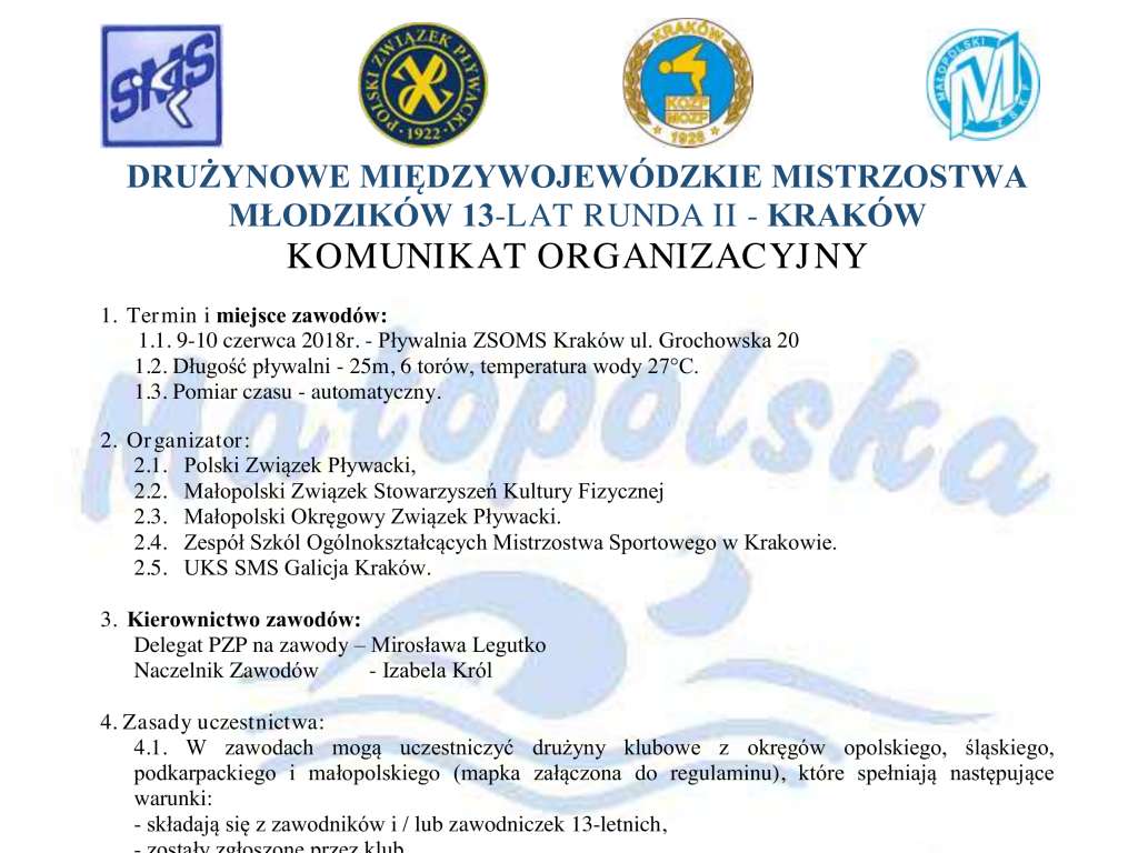 Międzywojewódzkie  Drużynowe Mistrzostwa Młodzików 13 lat II runda