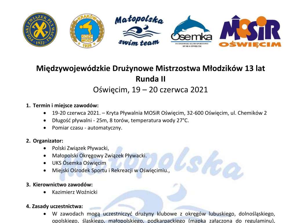 Międzywojewódzkie Drużynowe Mistrzostwa Młodzików 13 lat RUNDA II