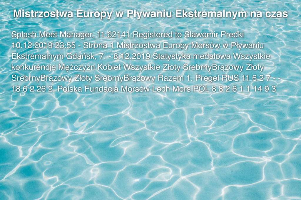 Mistrzostwa Europy w Pływaniu Ekstremalnym na czas