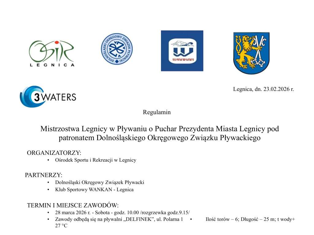 Mistrzostwa Legnicy w Pływaniu o Puchar Prezydenta Miasta Legnicy