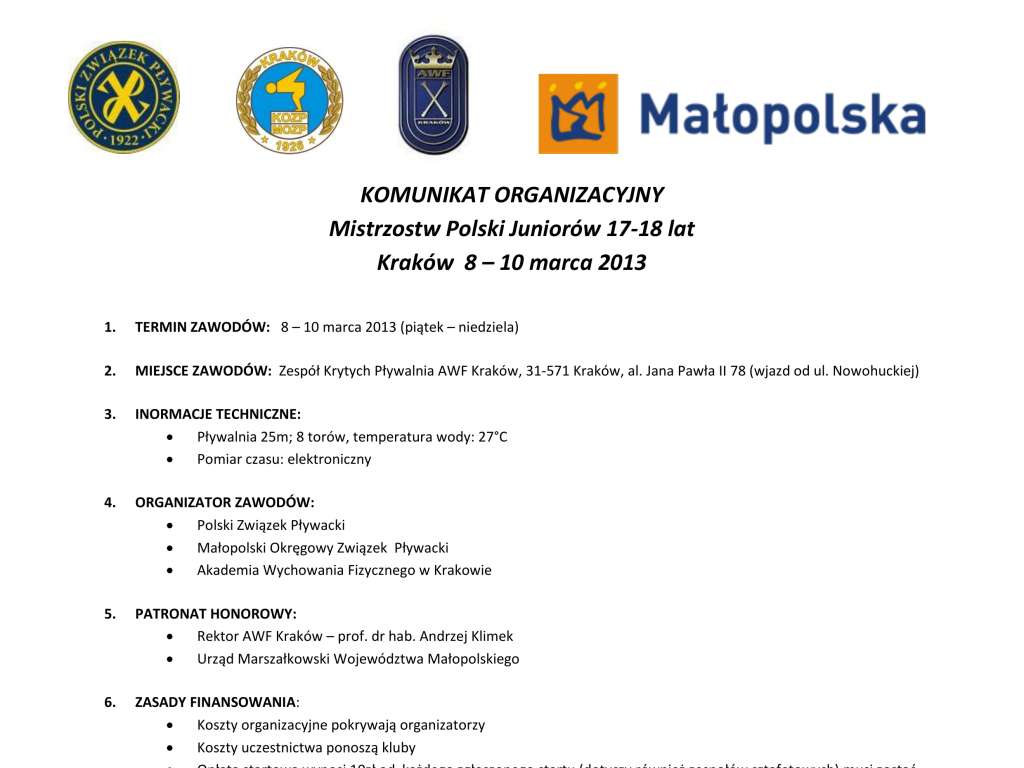 Mistrzostwa Polski  17 - 18 lat