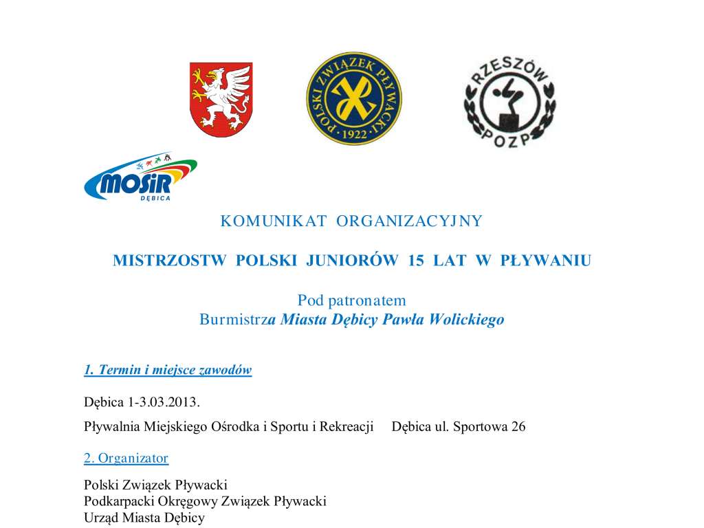 Mistrzostwa Polski Juniorów 15 lat