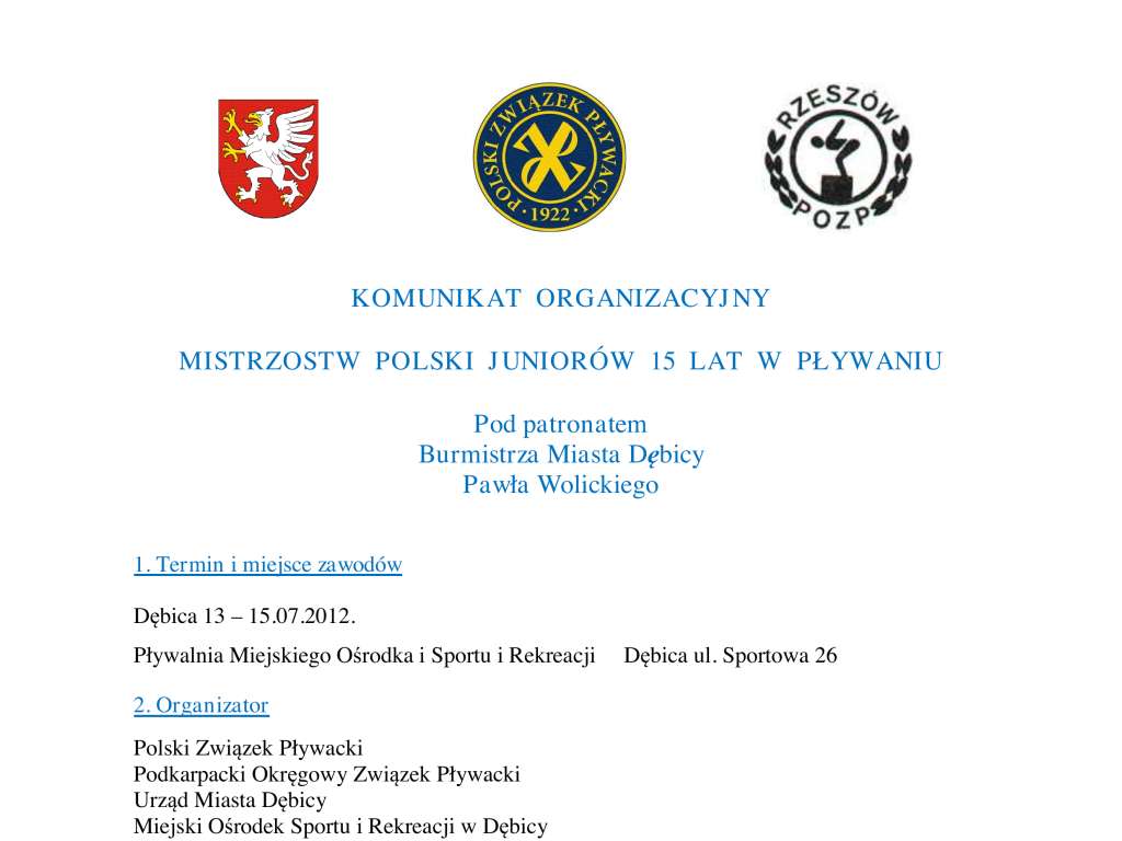 Mistrzostwa Polski Juniorów 15 lat