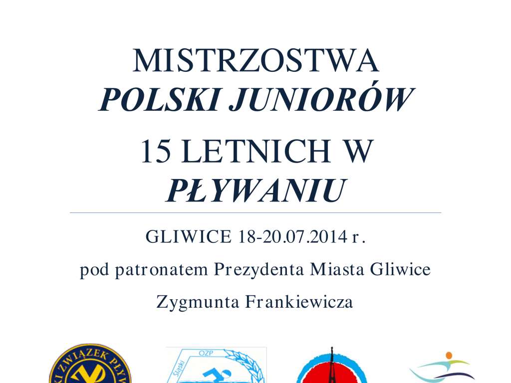 Mistrzostwa Polski Juniorów 15 letnich w pływaniu