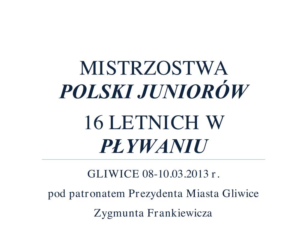 Mistrzostwa Polski Juniorów 16 lat