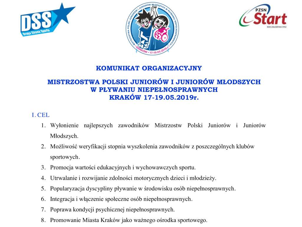 Mistrzostwa Polski Juniorów i Juniorów Młodszych w pływaniu niepełnosprawnych