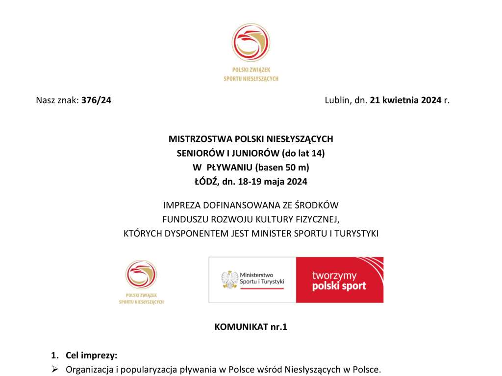 Mistrzostwa Polski Niesłyszących Seniorów i Juniorów do lat 14