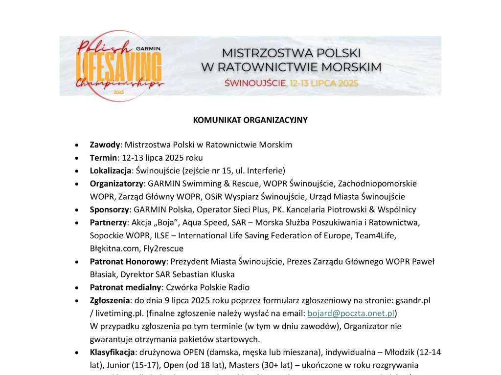 Mistrzostwa Polski w Ratownictwie Morskim