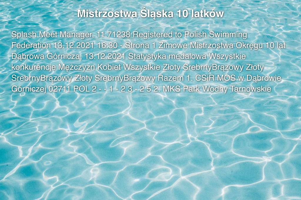 Mistrzostwa Śląska 10 latków