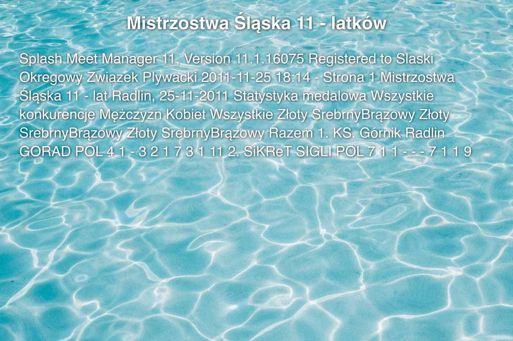 Mistrzostwa Śląska 11 - latków