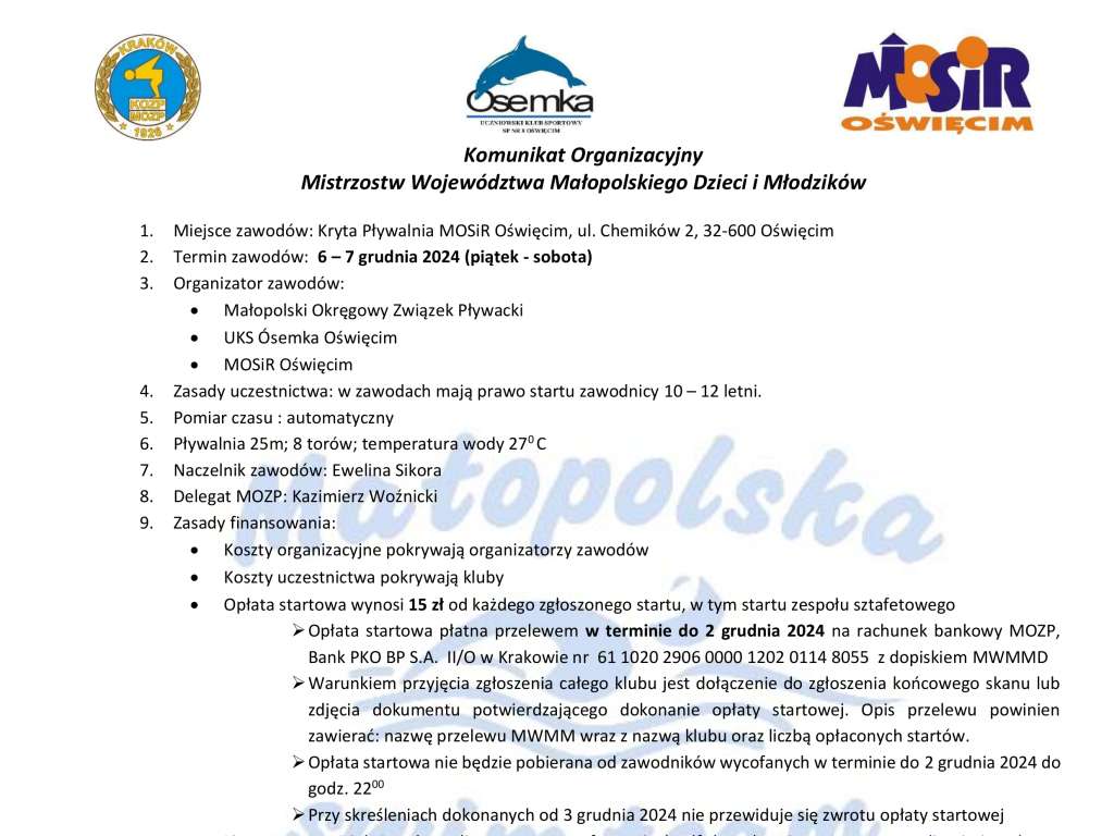 Mistrzostwa Województwa Małopolskiego Dzieci i Młodzików