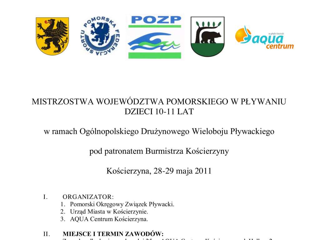 Mistrzostwa Województwa Pomorskiego w pływaniu dzieci 10-11 lat w ramach Ogólnopolskiego Drużynowego Wieloboju Pływackiego