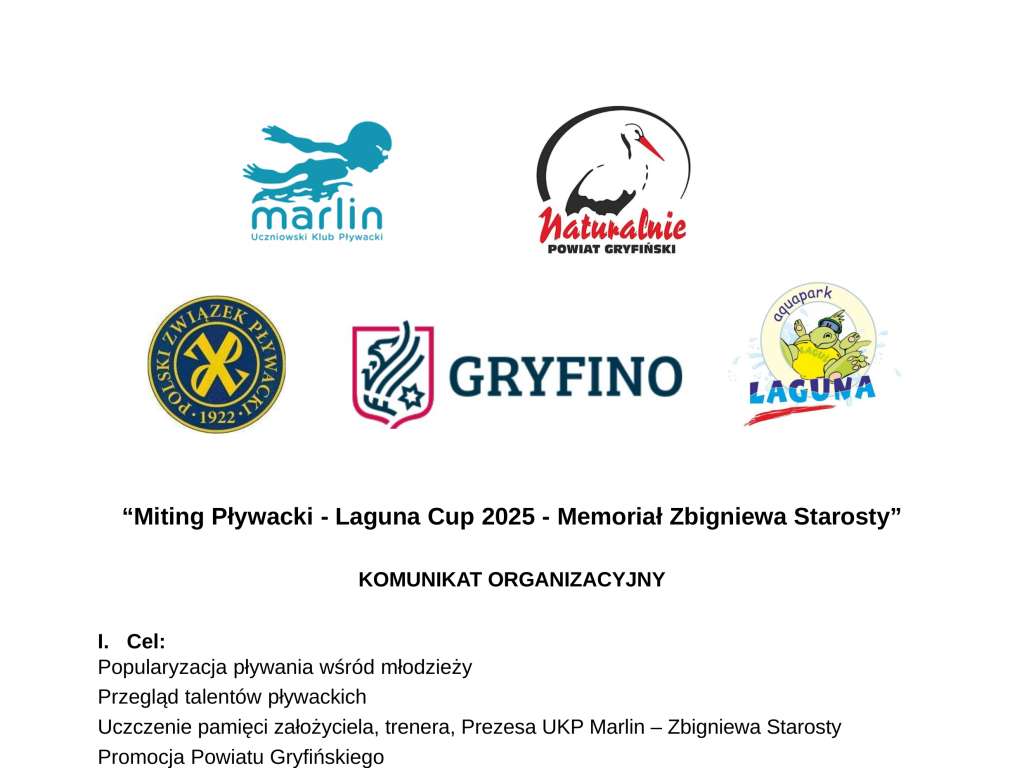 Miting Pływacki - Laguna Cup 2025 - Memoriał Zbigniewa Starosty