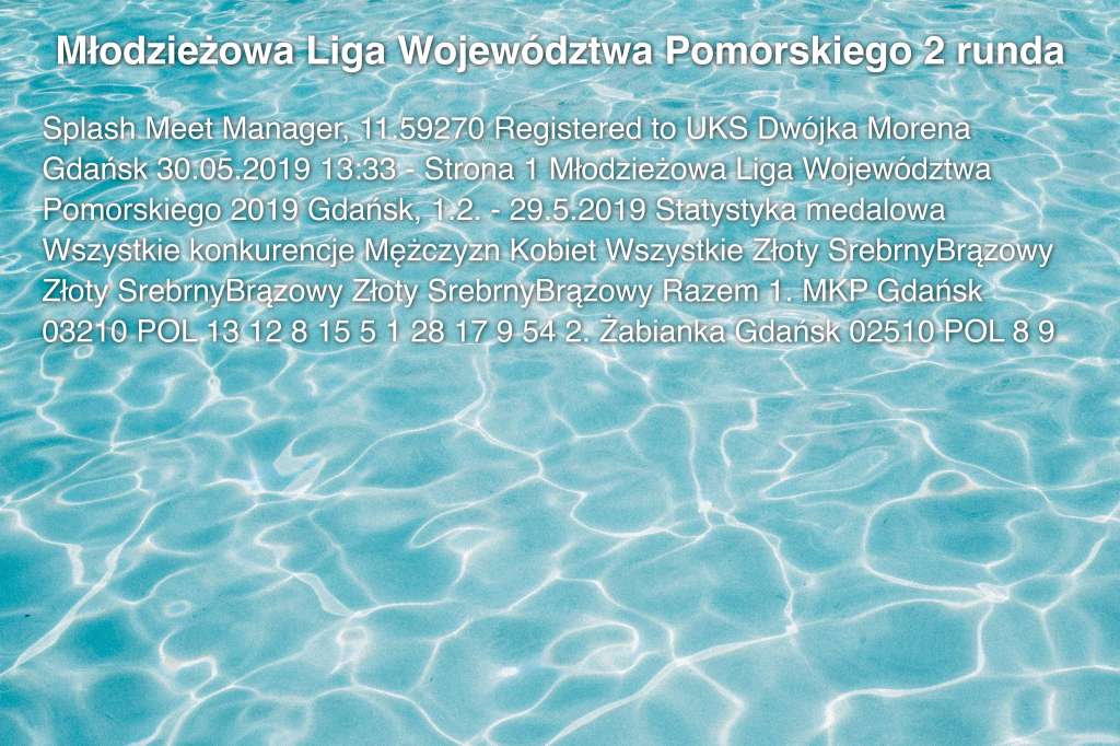 Młodzieżowa Liga Województwa Pomorskiego 2 runda