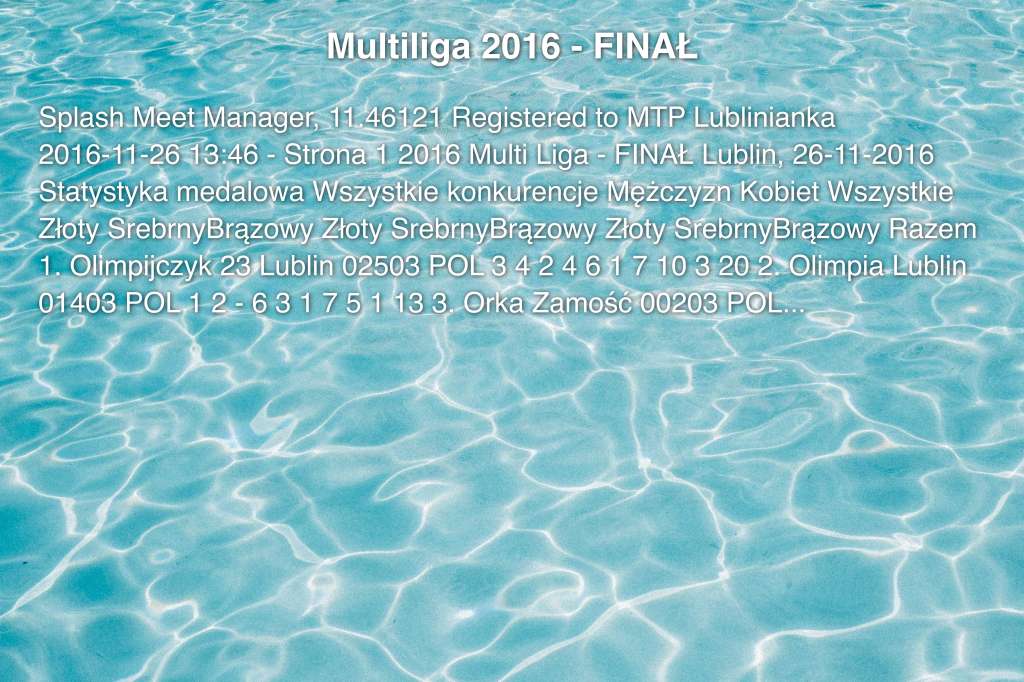 Multiliga 2016 - FINAŁ