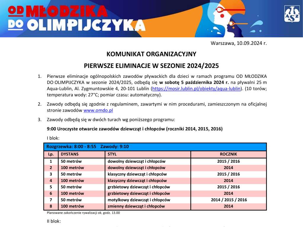 Od Młodzika do Olimpijczyka Pierwsze eliminacje w sezonie 2024/2025