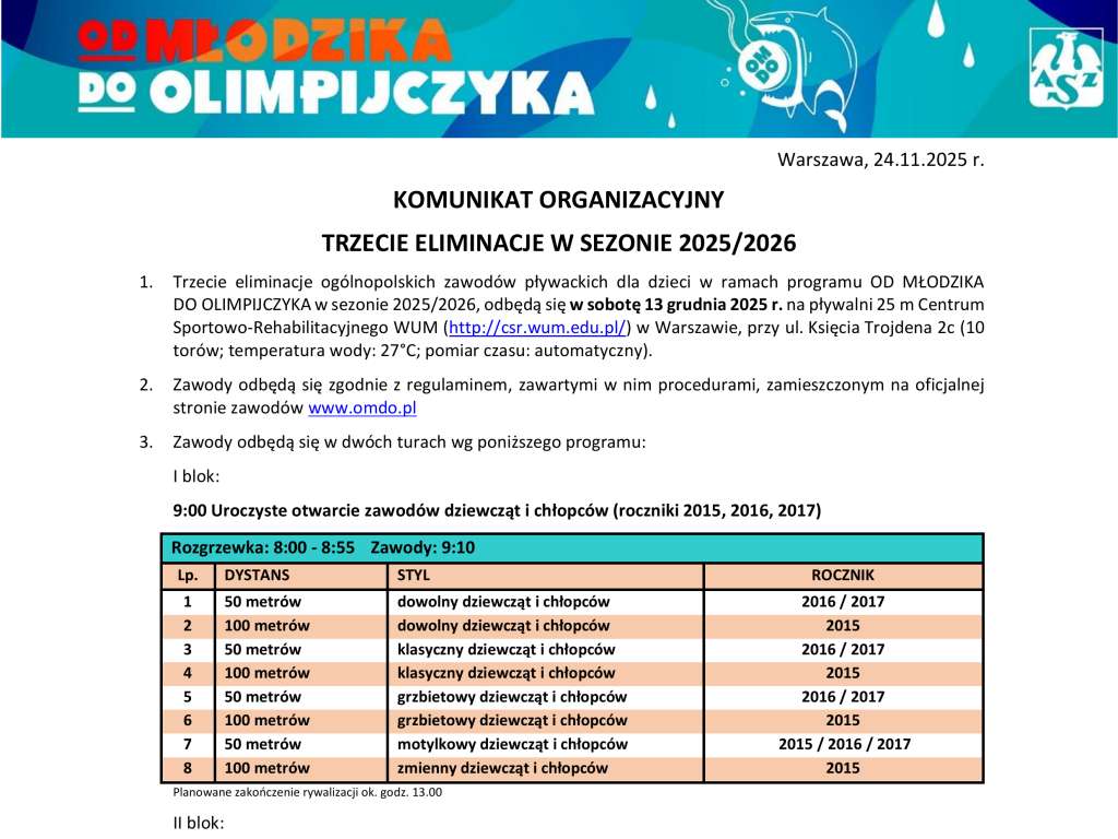 Od Młodzika do Olimpijczyka Trzecie eliminacje w sezonie 2025/2026