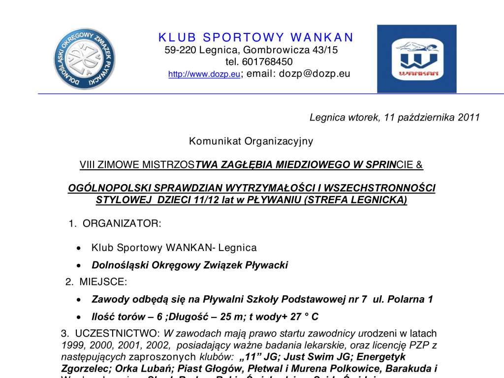 Ogólnopolski Sprawdzian Wytrzymałości i Wszechstronności 11, 12 lat