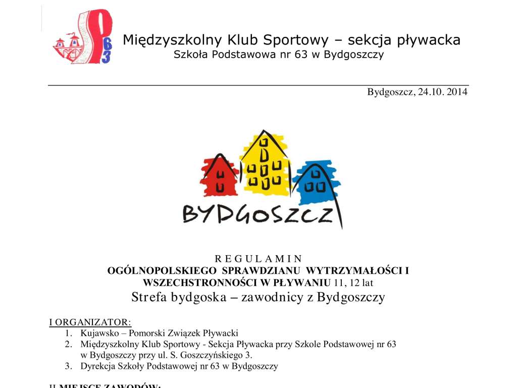 Ogólnopolski Sprawdzian Wytrzymałości i Wszechstronności 11-12 lat Strefa bydgoska
