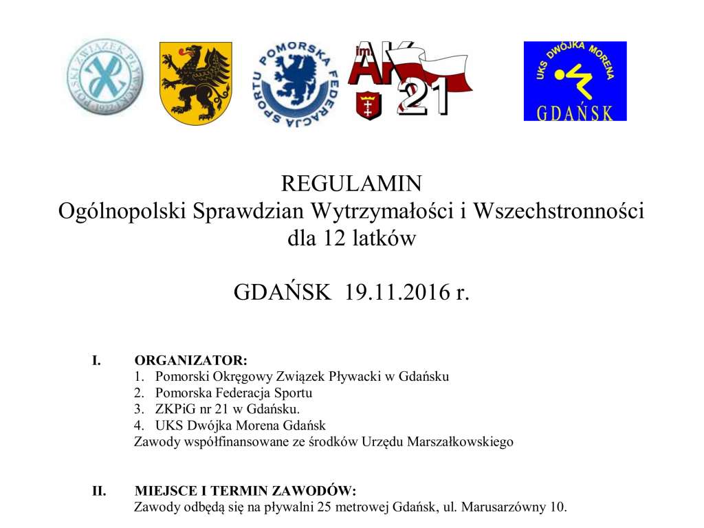 Ogólnopolski Sprawdzian Wytrzymałości i Wszechstronności Stylowej 12 lat
