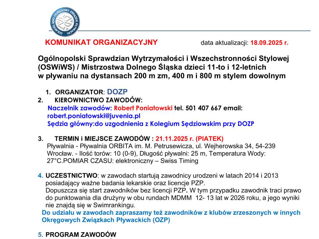 Ogólnopolski Sprawdzian Wytrzymałości i Wszechstronności Stylowej  Mistrzostwa Dolnego Śląska dzieci 11-to i 12-letnich