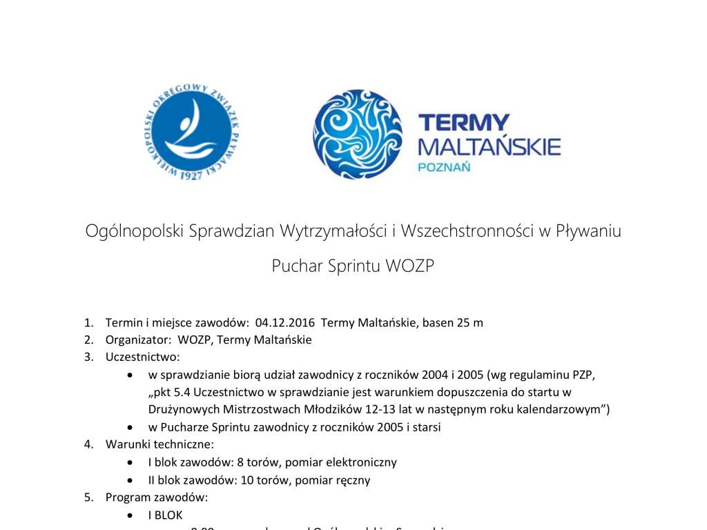 Ogólnopolski Sprawdzian Wytrzymałości i Wszechstronności Stylowej. Puchar Sprintu WOZP