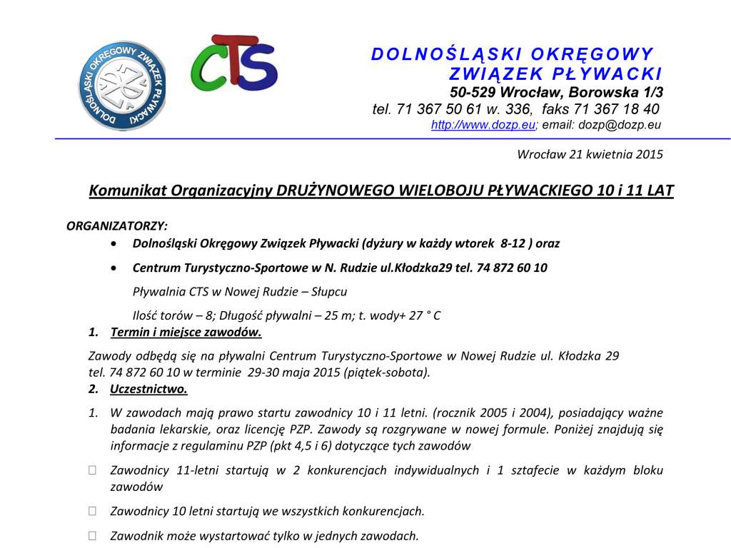 Ogólnopolskie Drużynowe Zawody Dzieci 10, 11 lat