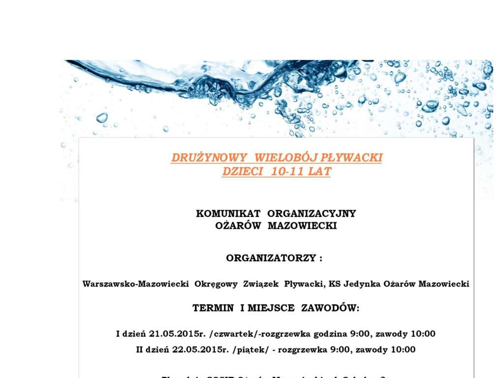 Ogólnopolskie Drużynowe Zawody Dzieci 10, 11 lat