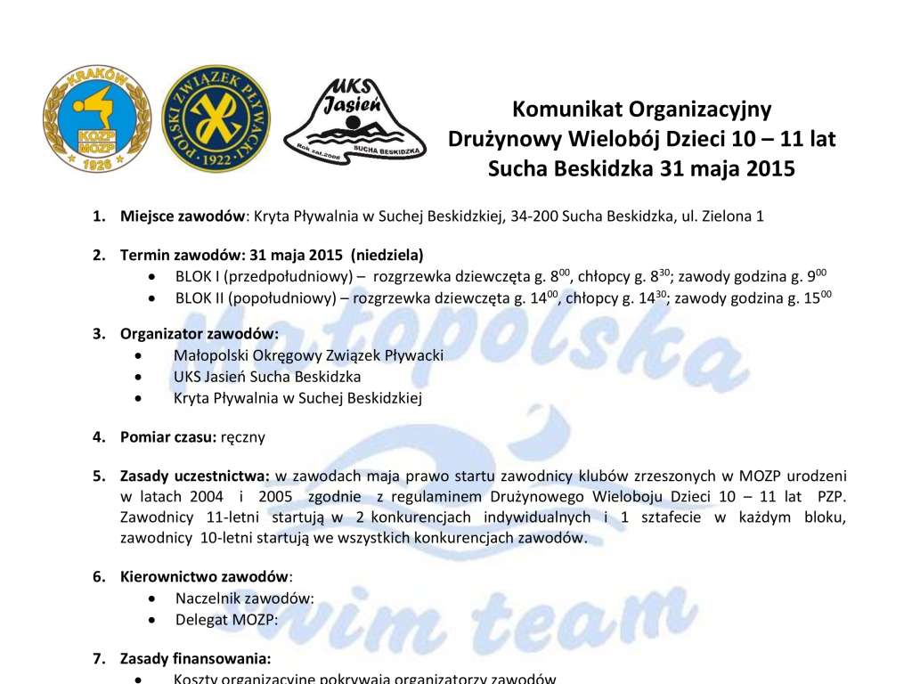 Ogólnopolskie Drużynowe Zawody Dzieci 10, 11 lat