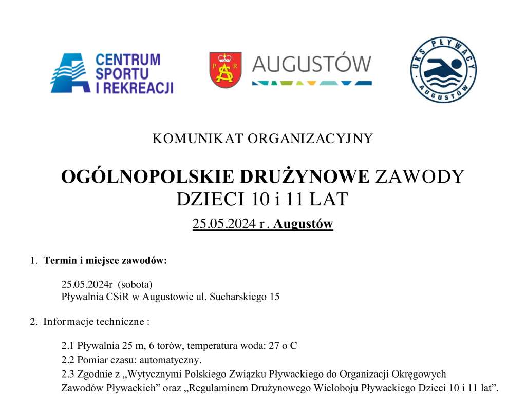 Ogólnopolskie Drużynowe Zawody Dzieci 10-11 lat