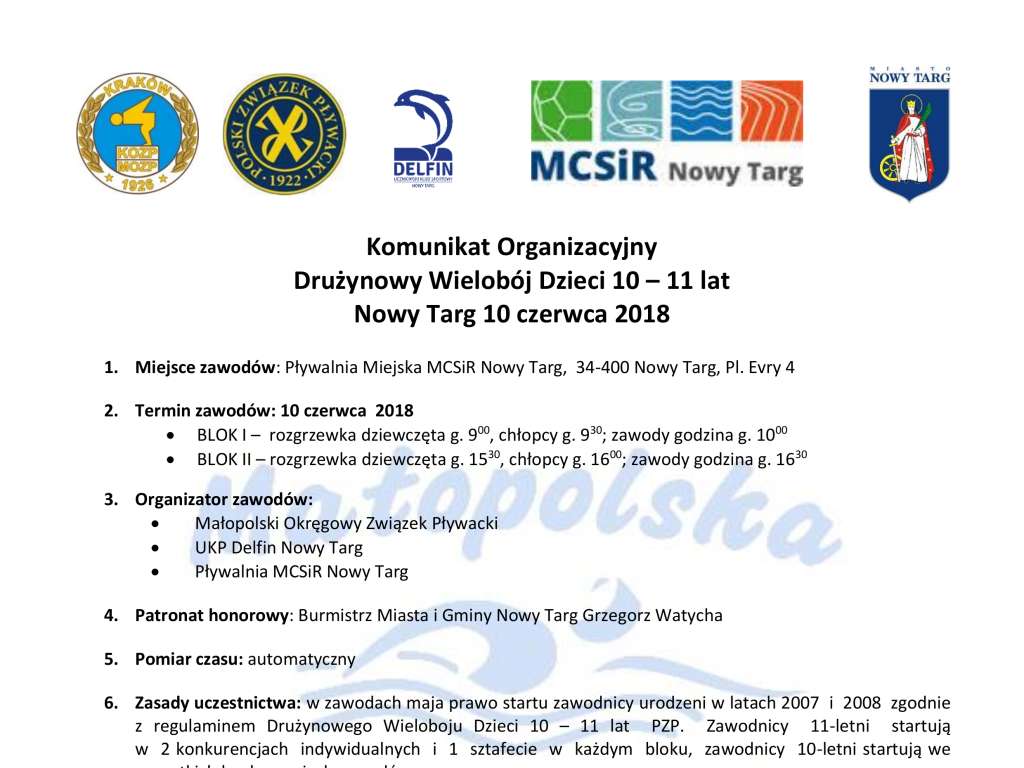 Ogólnopolskie Drużynowe Zawody Dzieci 10,11 lat
