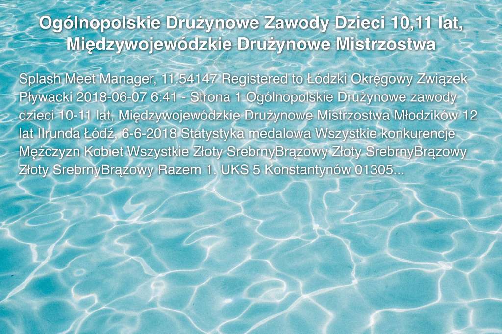 Ogólnopolskie Drużynowe Zawody Dzieci 10,11 lat,  Międzywojewódzkie Drużynowe Mistrzostwa Młodzików 12 lat II runda