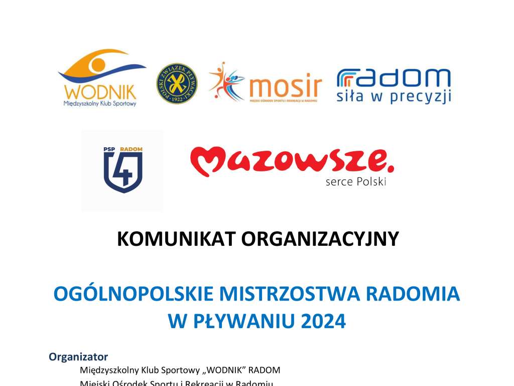 Ogólnopolskie Mistrzostwa Radomia w pływaniu 2024