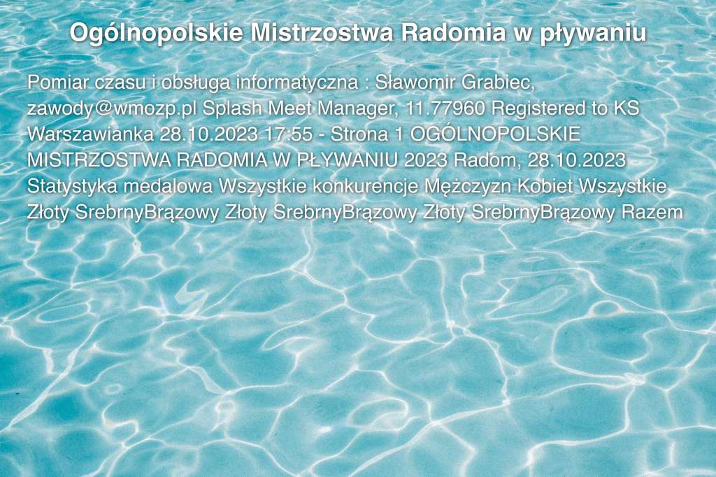 Ogólnopolskie Mistrzostwa Radomia w pływaniu