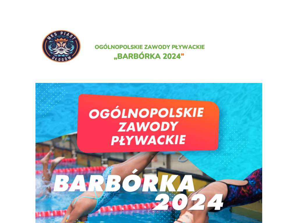 Ogólnopolskie Zawody Pływackie BARBÓRKA 2024
