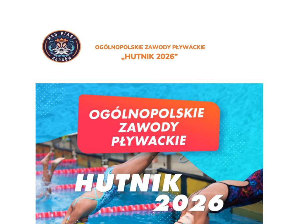Ogólnopolskie Zawody Pływackie HUTNIK 2026