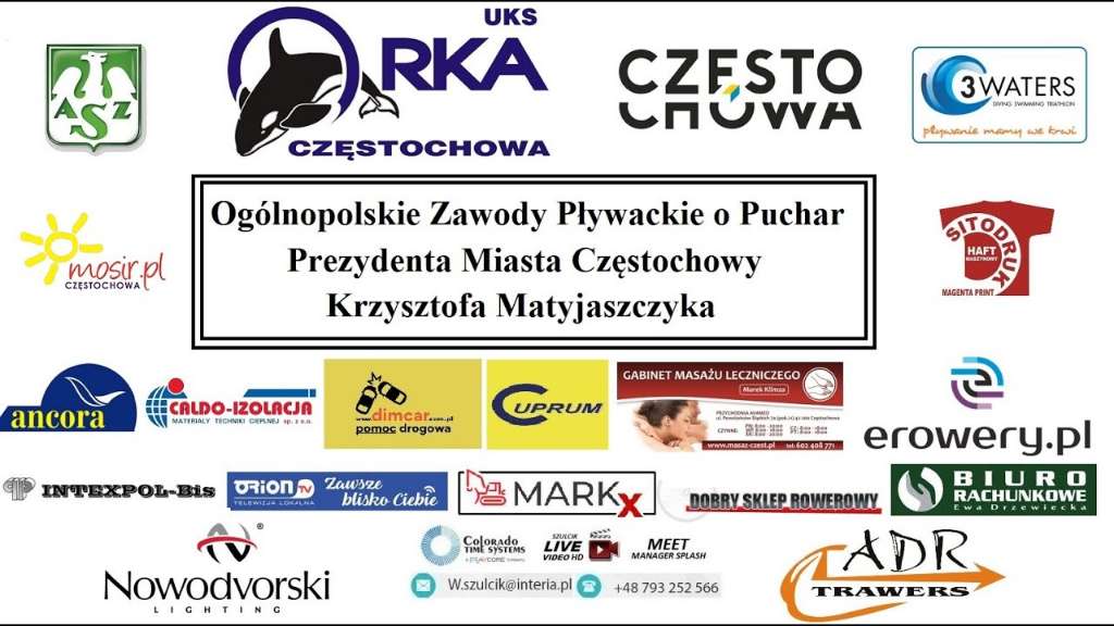 Ogólnopolskie zawody pływackie o puchar prezydenta miasta Częstochowy Krzysztofa Matyjaszczyka