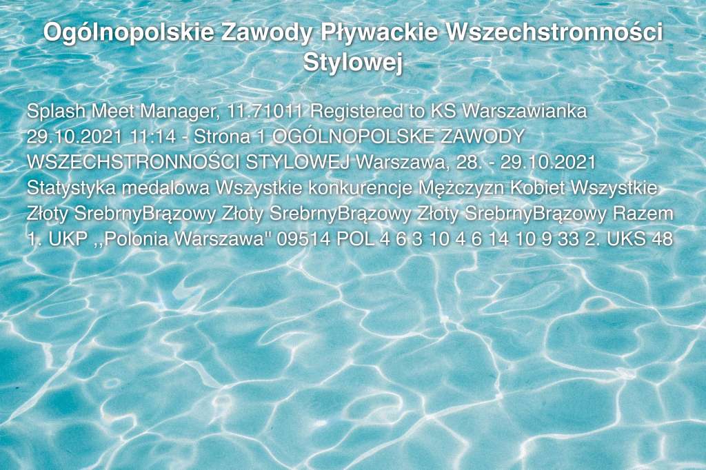 Ogólnopolskie Zawody Pływackie Wszechstronności Stylowej