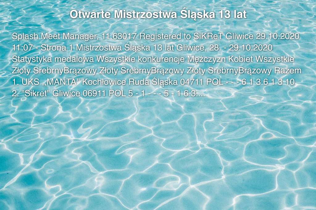 Otwarte Mistrzostwa Śląska 13 lat