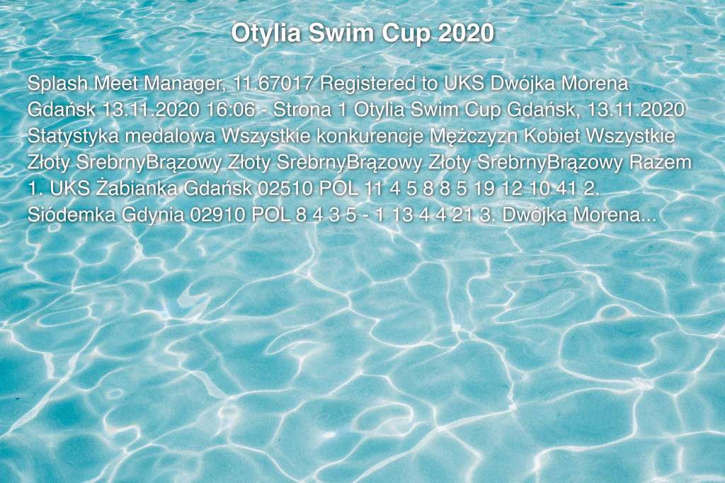 Otylia Swim Cup 2020